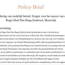 Eerste pagina van de Michael Mørch policy brief